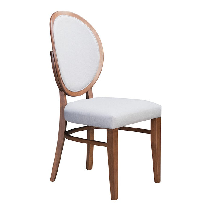 Zuo Modern Regents Dining Chair Set of 2, Walnut/Light Gray