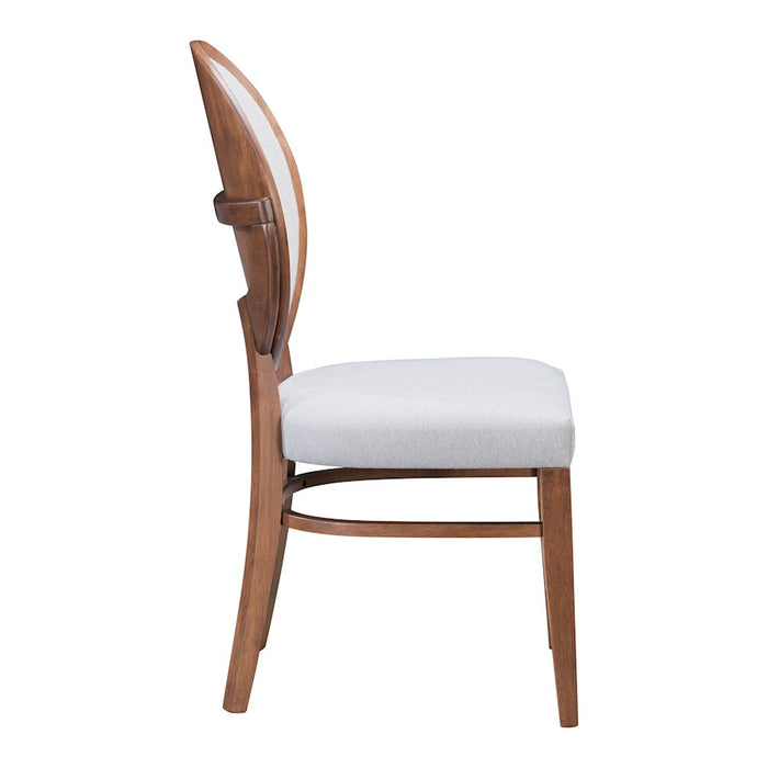 Zuo Modern Regents Dining Chair Set of 2, Walnut/Light Gray