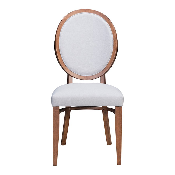 Zuo Modern Regents Dining Chair Set of 2, Walnut/Light Gray