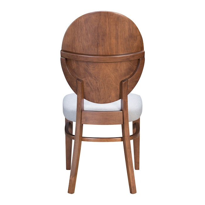 Zuo Modern Regents Dining Chair Set of 2, Walnut/Light Gray