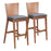 Zuo Modern Ambrose BarStool Set of 2, Walnut/Dark Gray - 100983