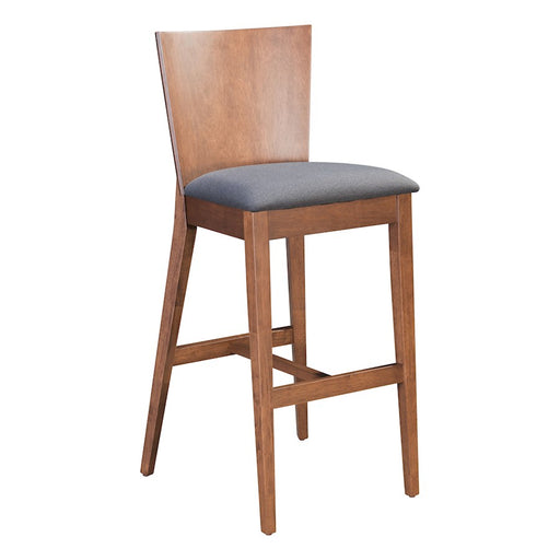 Zuo Modern Ambrose BarStool Set of 2, Walnut/Dark Gray