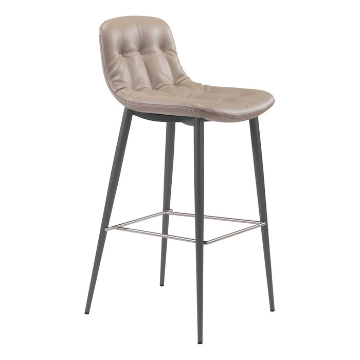 Zuo Modern Tangiers BarStool Set of 2, Taupe