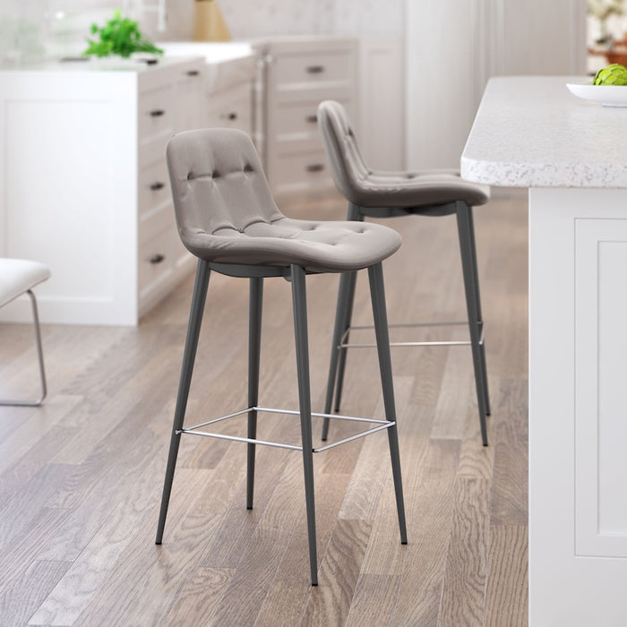 Zuo Modern Tangiers BarStool Set of 2, Taupe
