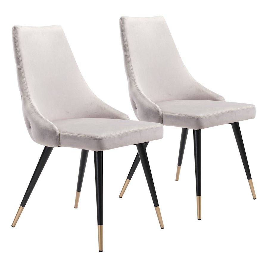 Zuo Modern Piccolo Dining Chair Set of 2, Gray - 101089