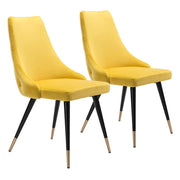 Zuo Modern Piccolo Dining Chair Set of 2, Yellow - 101091