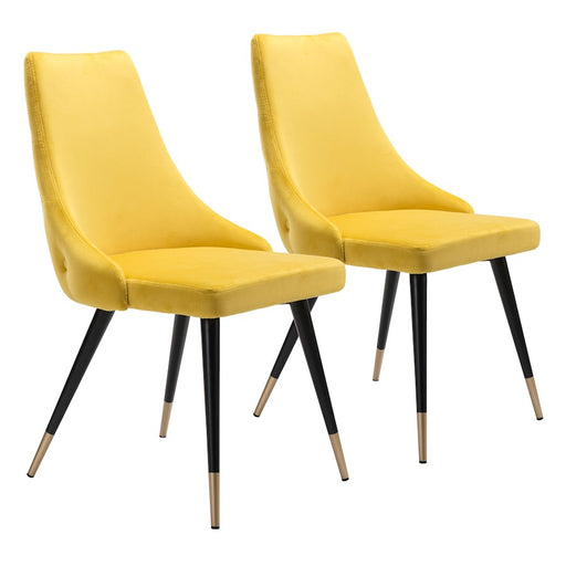 Zuo Modern Piccolo Dining Chair Set of 2, Yellow - 101091