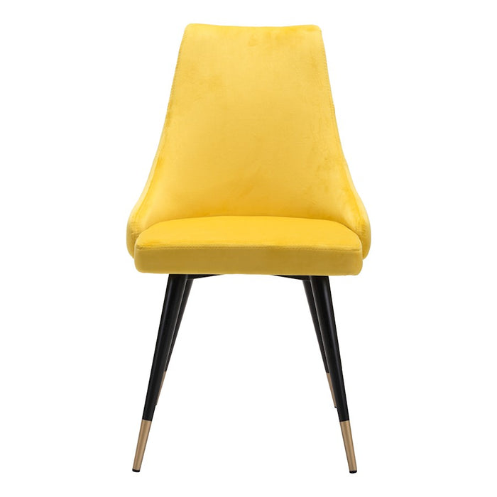 Zuo Modern Piccolo Dining Chair Set of 2, Yellow