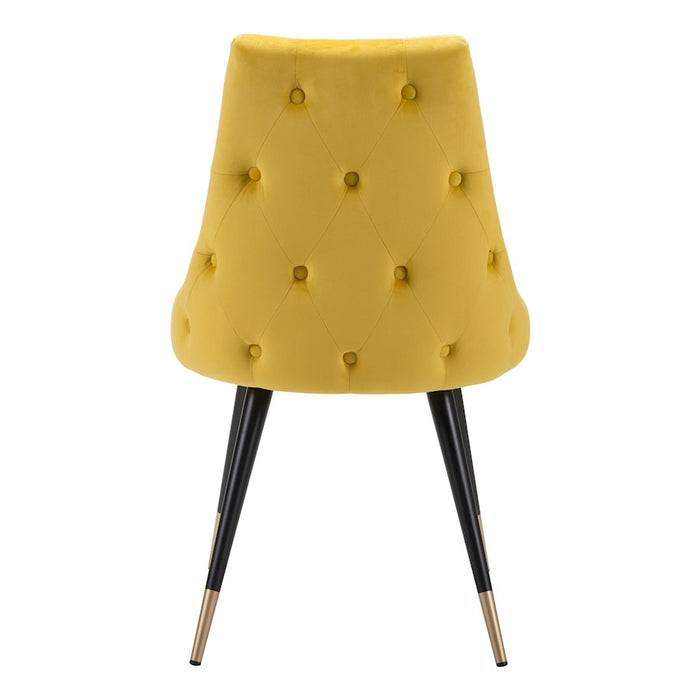 Zuo Modern Piccolo Dining Chair Set of 2, Yellow