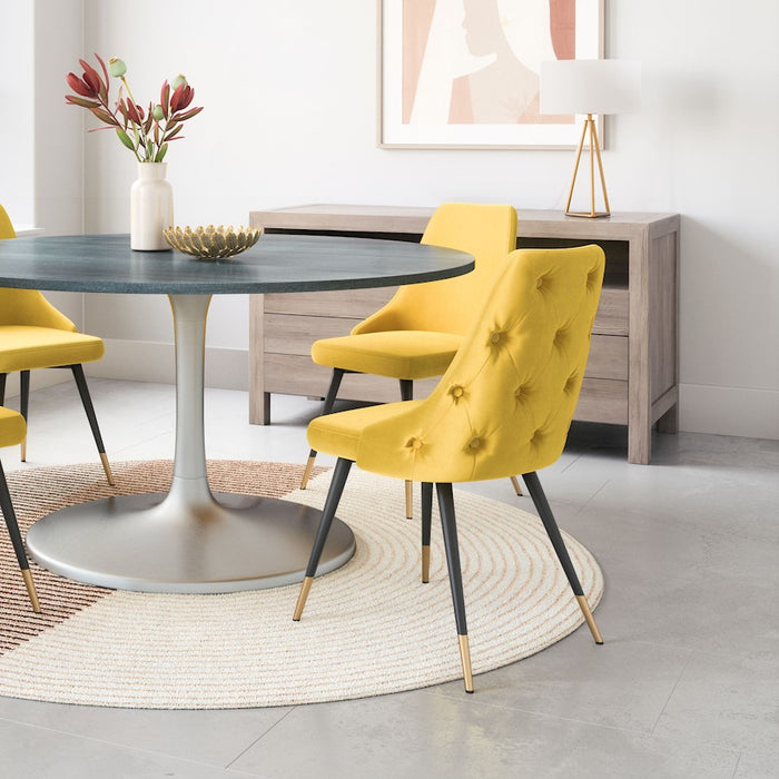 Zuo Modern Piccolo Dining Chair Set of 2, Yellow
