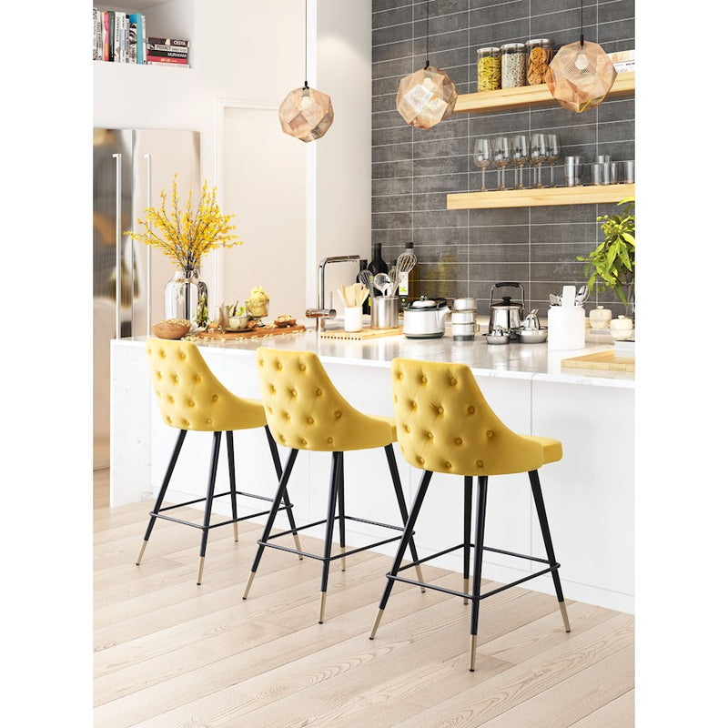 Zuo Modern Piccolo Counter Stool, Yellow
