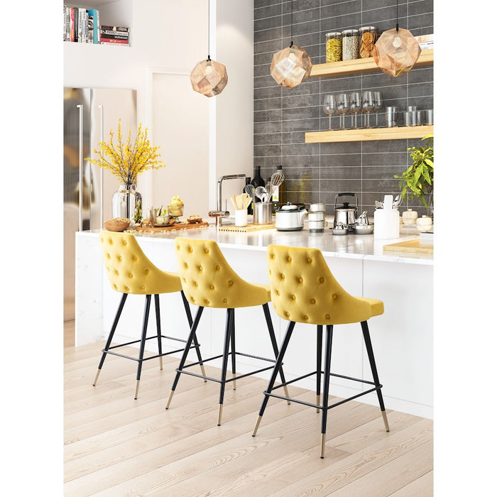 Zuo Modern Piccolo Counter Stool, Yellow