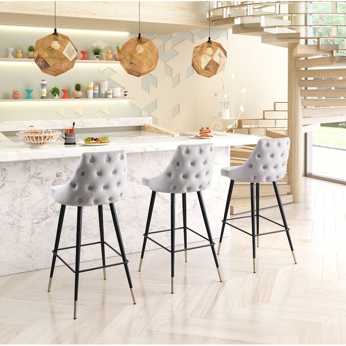 Zuo Modern Piccolo BarStool, Gray