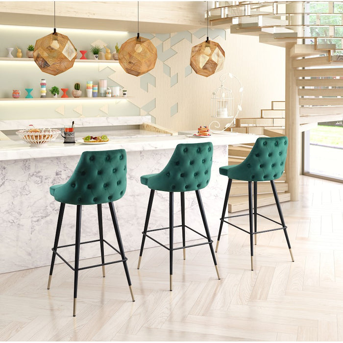 Zuo Modern Piccolo BarStool, Green