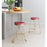 Zuo Modern Bree Counter Stool Set of 2, Burgundy/Gold