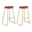 Zuo Modern Bree BarStool Set of 2, Burgundy/Gold - 101264