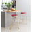 Zuo Modern Bree BarStool Set of 2, Burgundy/Gold