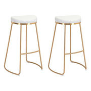 Zuo Modern Bree BarStool Set of 2, White/Gold - 101265