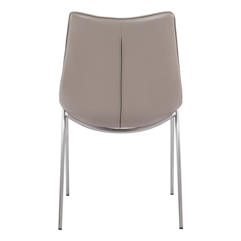 Zuo Modern Magnus Dining Chair Set of 2, Brown/Silver