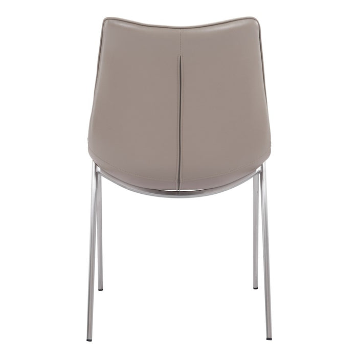 Zuo Modern Magnus Dining Chair Set of 2, Brown/Silver