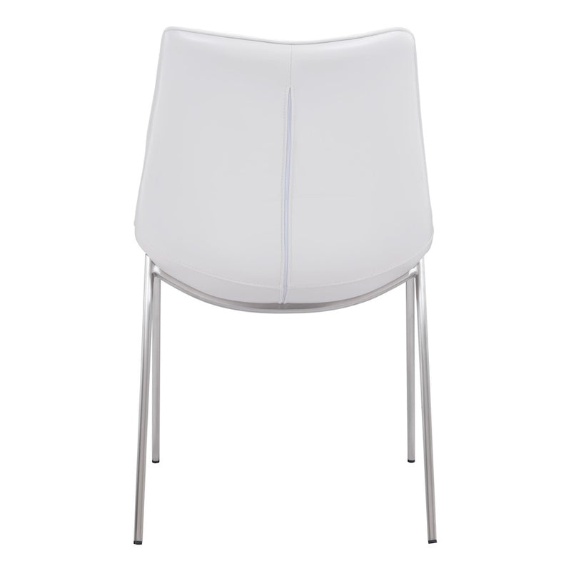 Zuo Modern Magnus Dining Chair Set of 2, White/Silver
