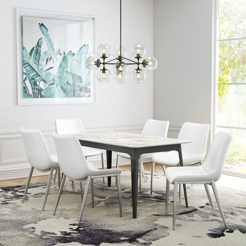 Zuo Modern Magnus Dining Chair Set of 2, White/Silver