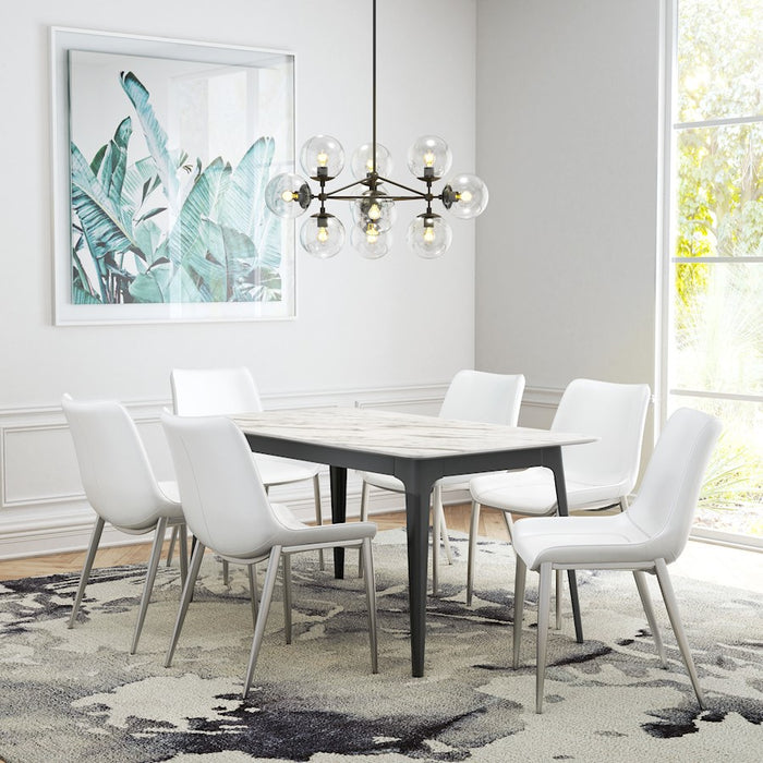Zuo Modern Magnus Dining Chair Set of 2, White/Silver