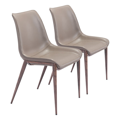 Zuo Modern Magnus Dining Chair Set of 2, Brown/Walnut - 101272