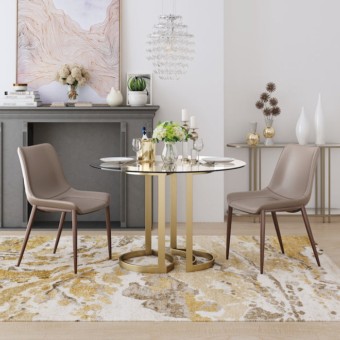 Zuo Modern Magnus Dining Chair Set of 2, Brown/Walnut