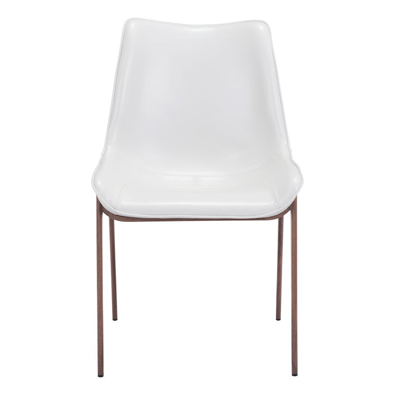 Zuo Modern Magnus Dining Chair Set of 2, White/Walnut