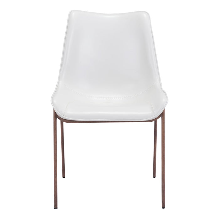 Zuo Modern Magnus Dining Chair Set of 2, White/Walnut