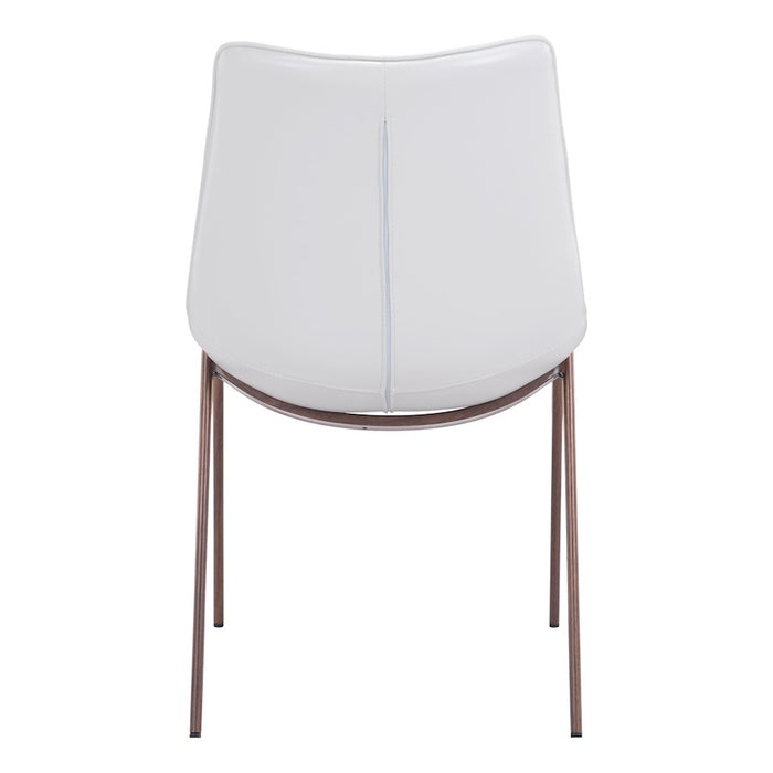 Zuo Modern Magnus Dining Chair Set of 2, White/Walnut