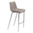 Zuo Modern Magnus BarStool Set of 2, Brown/Silver