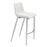 Zuo Modern Magnus BarStool Set of 2, White/Silver