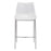 Zuo Modern Magnus BarStool Set of 2, White/Silver