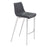 Zuo Modern Magnus BarStool Set of 2, Black/Silver