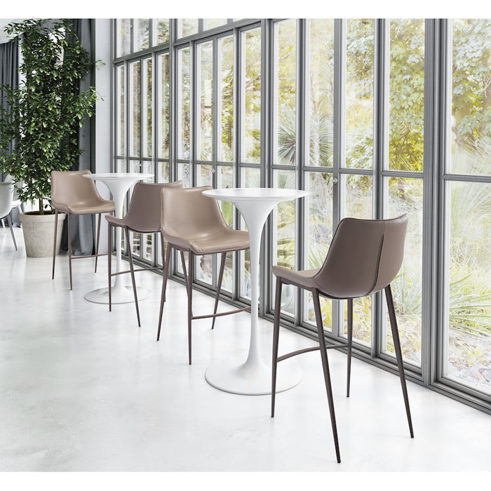 Zuo Modern Magnus BarStool Set of 2, Brown/Walnut