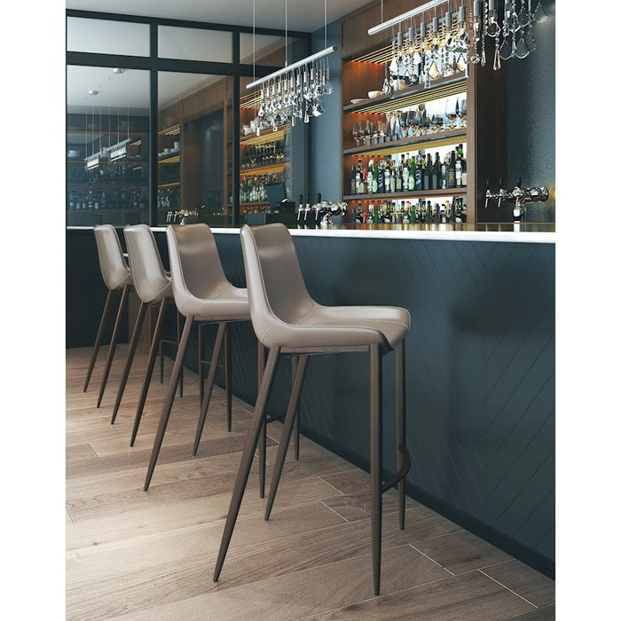 Zuo Modern Magnus BarStool Set of 2, Brown/Walnut
