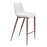 Zuo Modern Magnus BarStool Set of 2, White/Walnut
