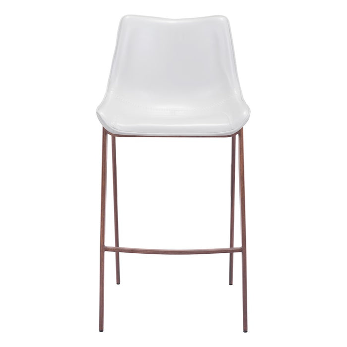Zuo Modern Magnus BarStool Set of 2, White/Walnut