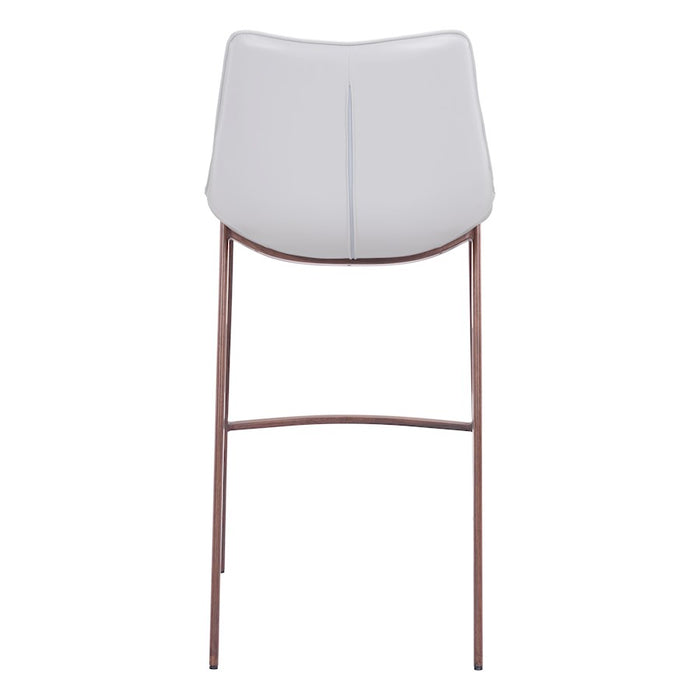 Zuo Modern Magnus BarStool Set of 2, White/Walnut