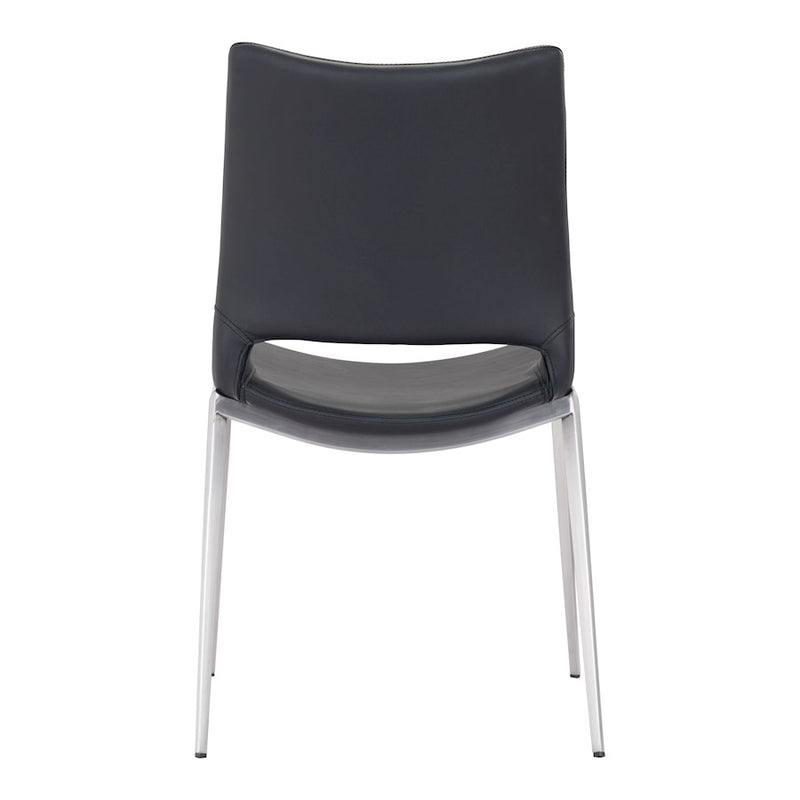 Zuo Modern Ace Dining Chair Set of 2, Black/Silver