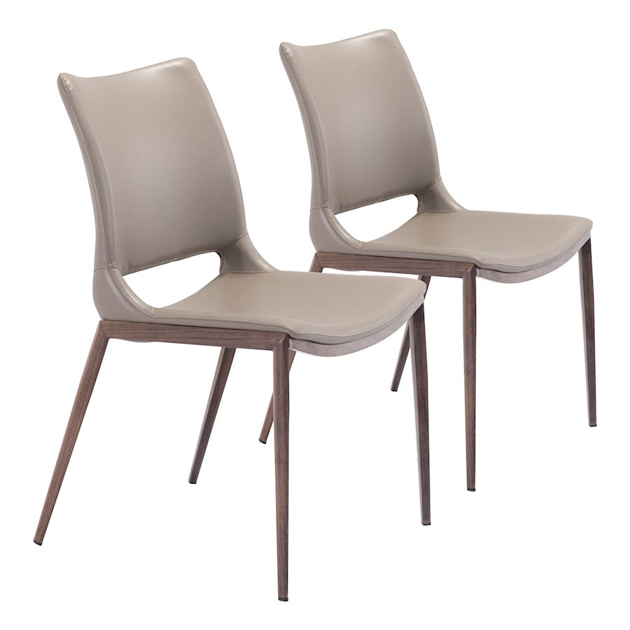 Zuo Modern Ace Dining Chair Set of 2, Brown/Walnut - 101282