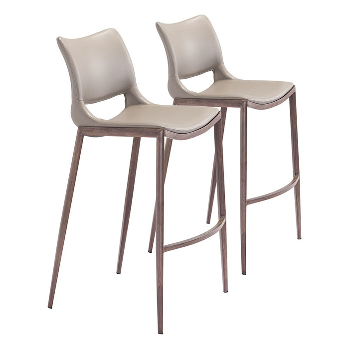 Zuo Modern Ace BarStool Set of 2, Brown/Walnut - 101286