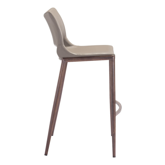 Zuo Modern Ace BarStool Set of 2, Brown/Walnut