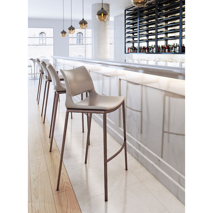 Zuo Modern Ace BarStool Set of 2, Brown/Walnut