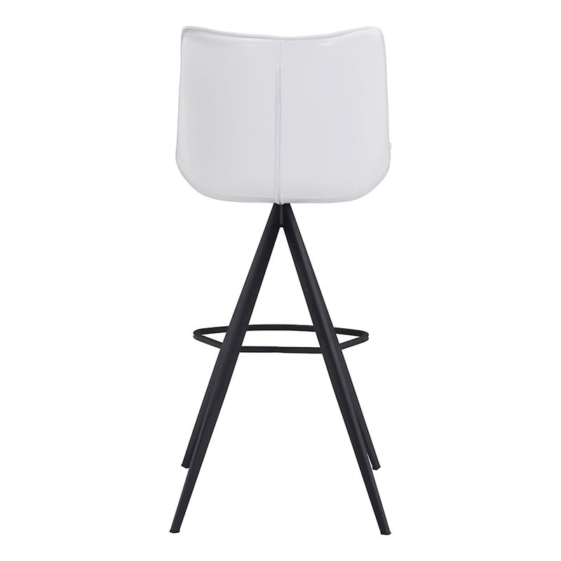 Zuo Modern Aki BarStool Set of 2, White/Black