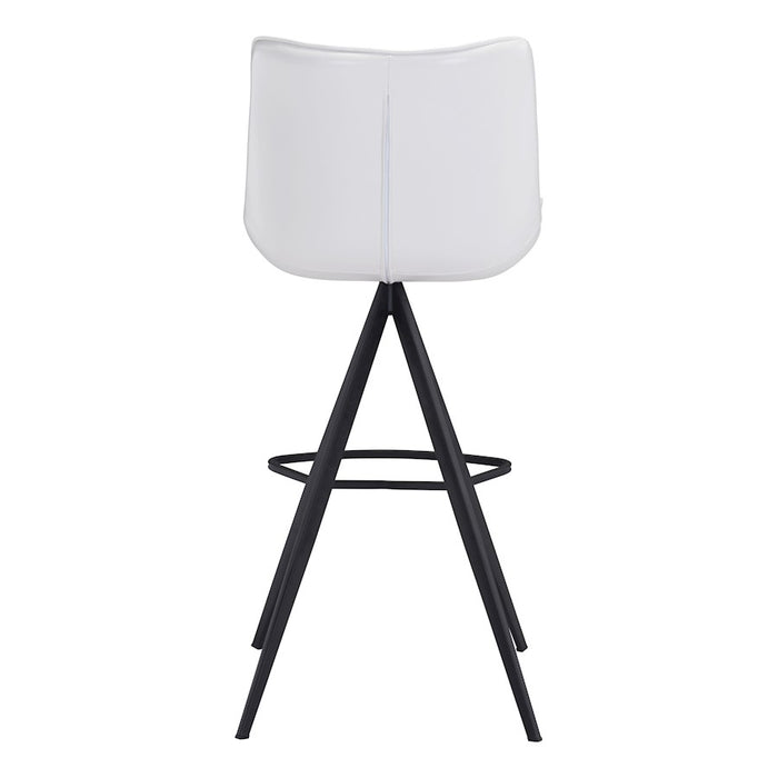 Zuo Modern Aki BarStool Set of 2, White/Black