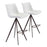 Zuo Modern Aki BarStool Set of 2, White/Walnut - 101288
