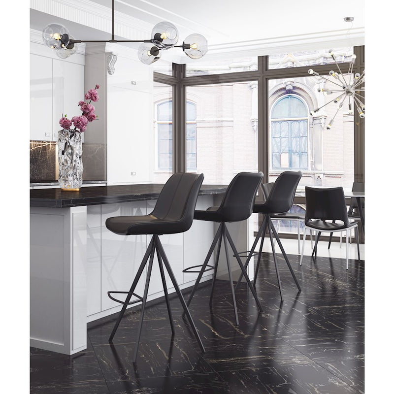 Zuo Modern Aki BarStool Set of 2, Black